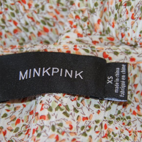 Minkpink Lydia Twist Plisse Long-Sleeve Blouse Size XS - Picture 10 of 12